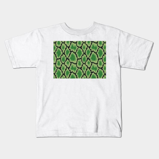 Snake Skin Pattern Kids T-Shirt by Photomisak72